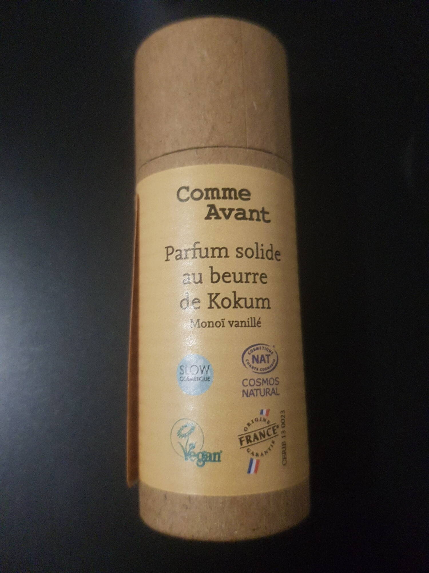 COMME AVANT - Parfum solide au beurre de Kokum