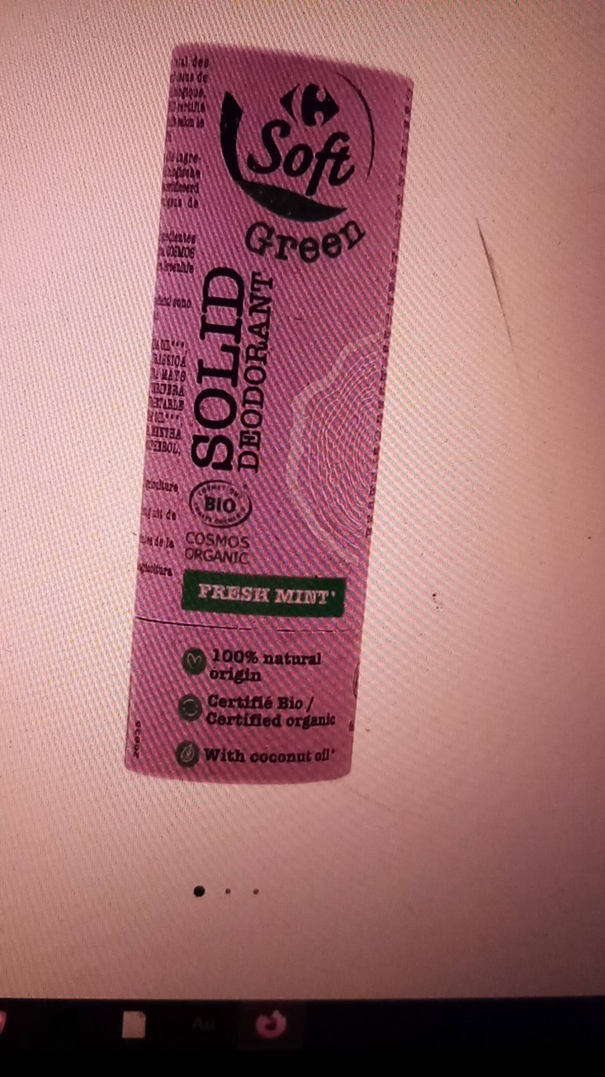 CARREFOUR SOFT - Solid deodorant fresh mint