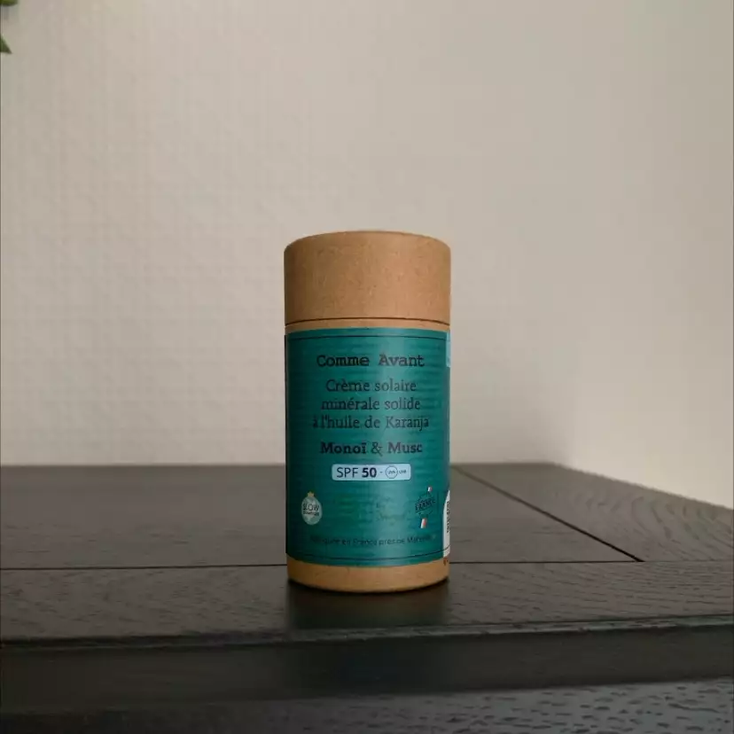 COMME AVANT - Monoï & musc - Crème solaire minérale solide SPF 50