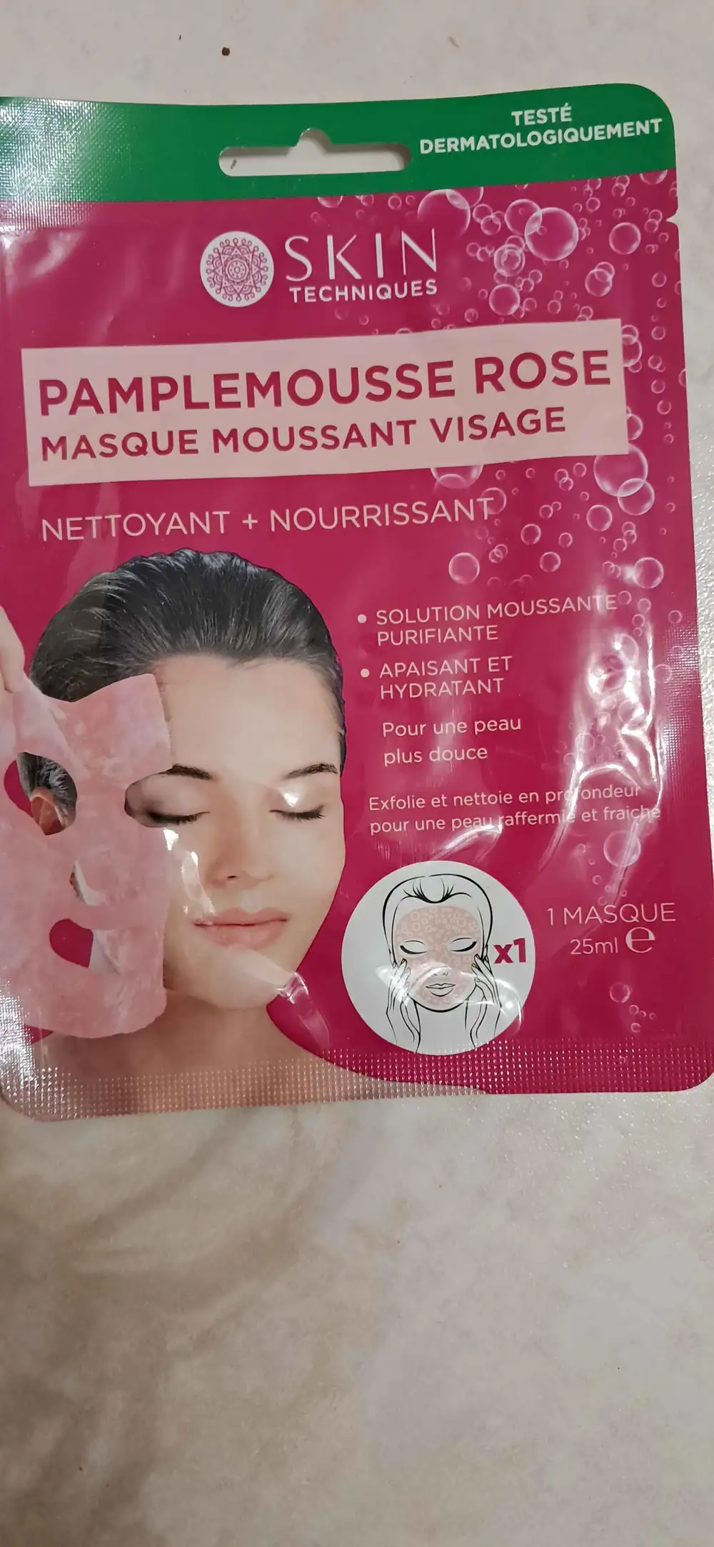 SKIN TECHNIQUES - Pamplemousse rose - Masque moussant visage