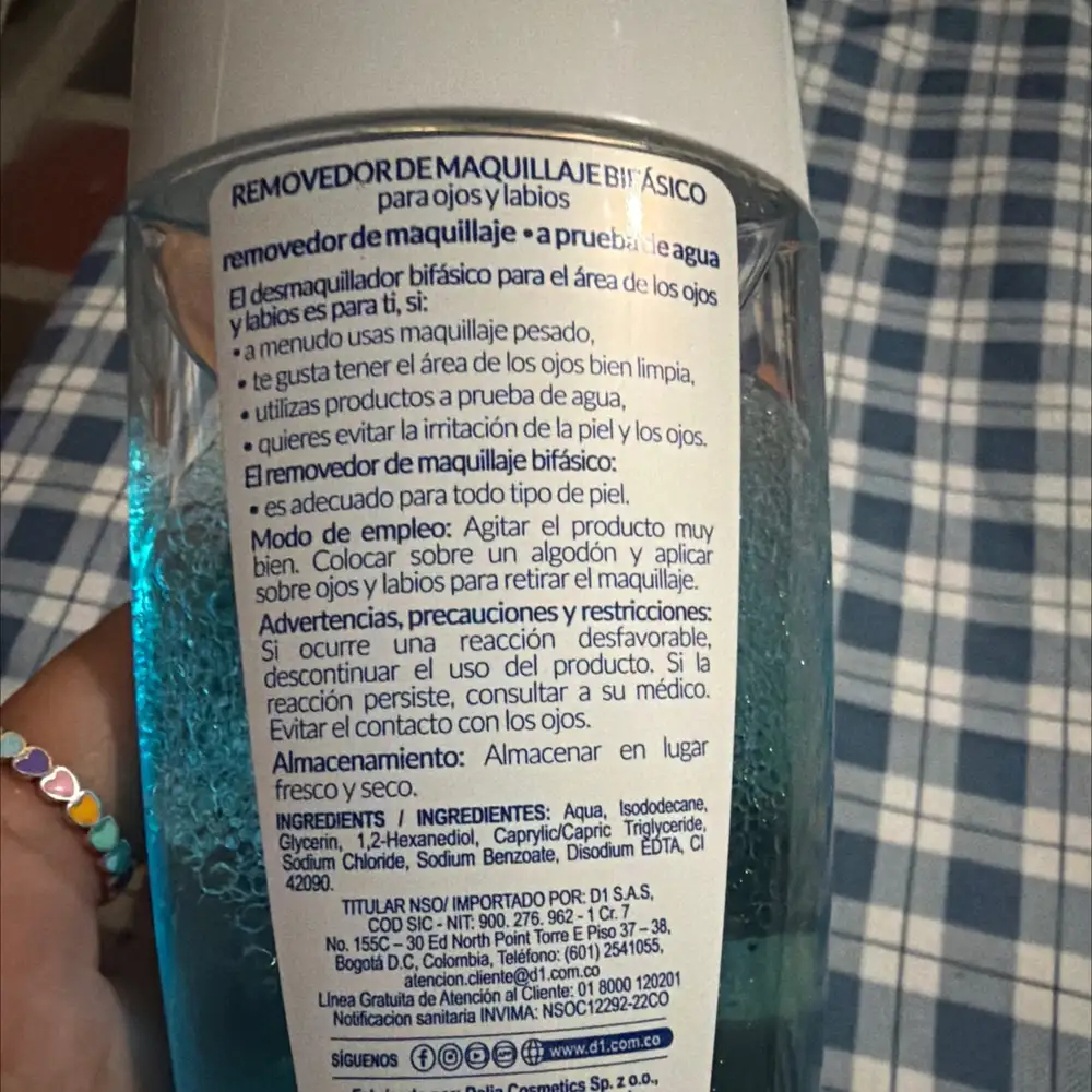 DELIA - Removedor de maquillaje bifasico para ojos y labios