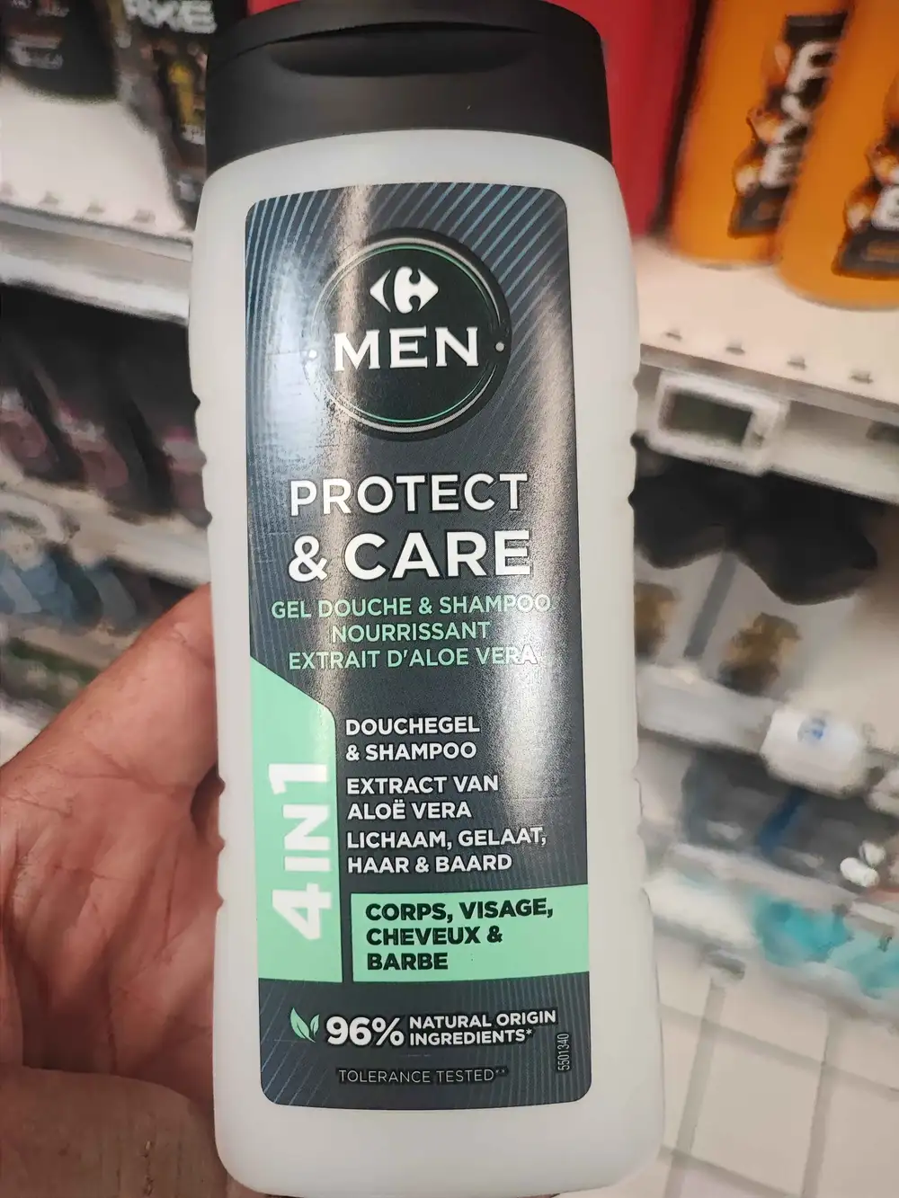 CARREFOUR - Men protect & care - Gel douche & shampoo 4in1