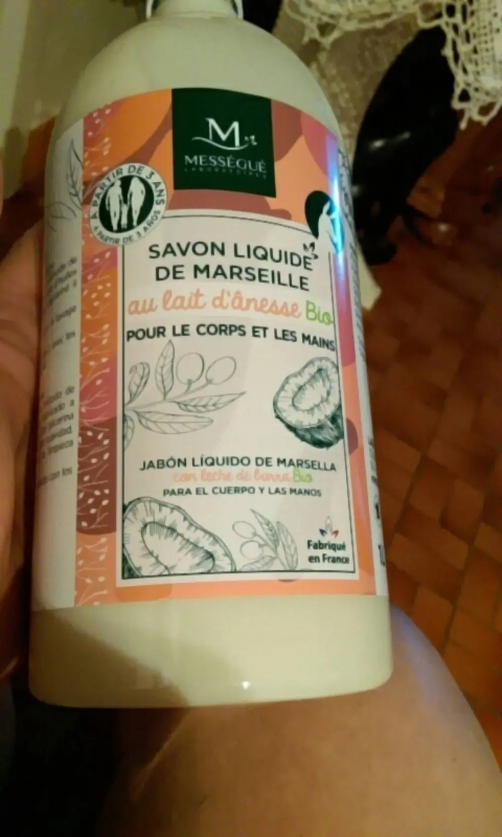 MESSÉGUÉ - Savon liquide de Marseille au lait d'ânesse bio