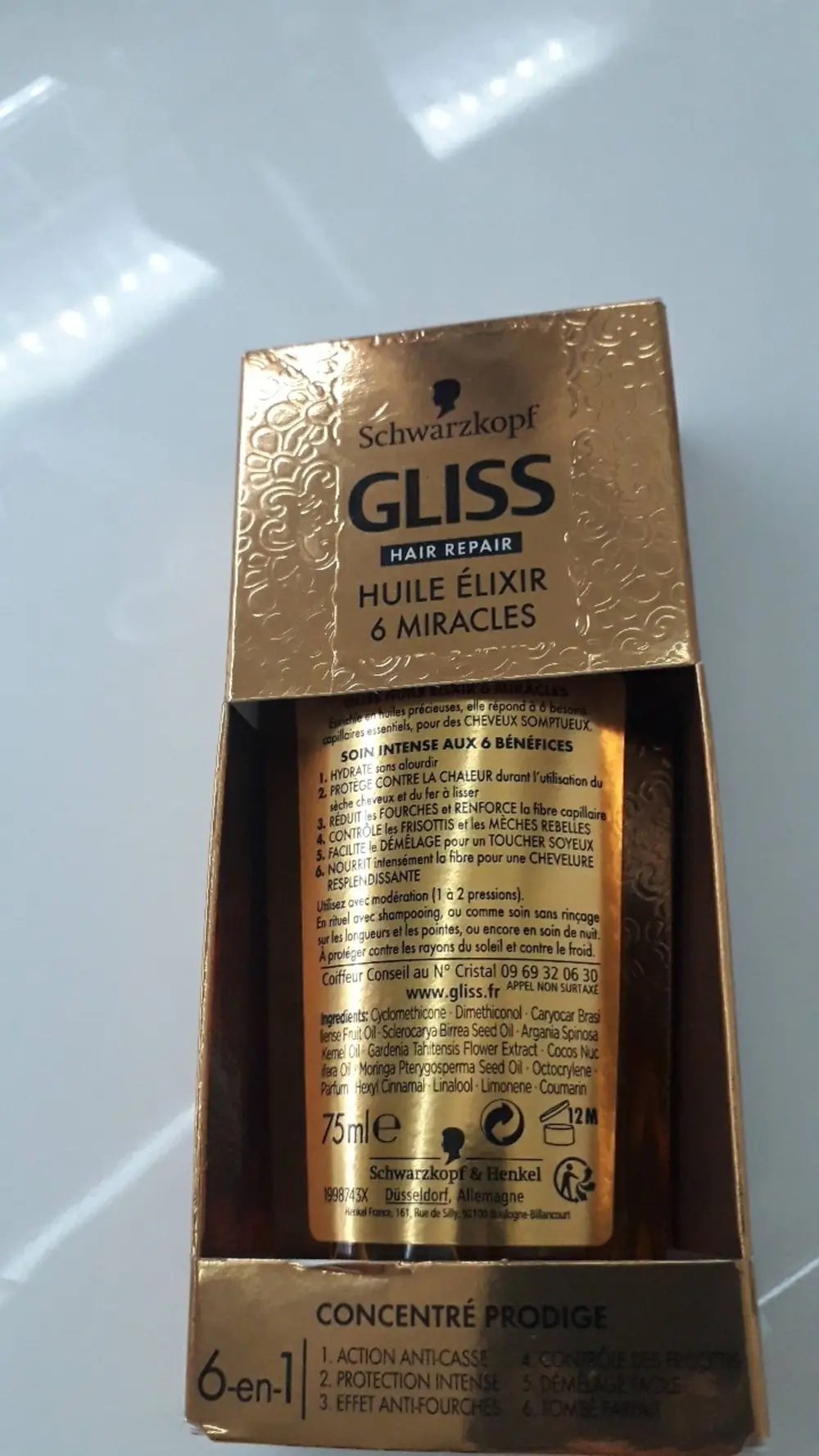 SCHWARZKOPF - Gliss - Huile élixir 6 miracles