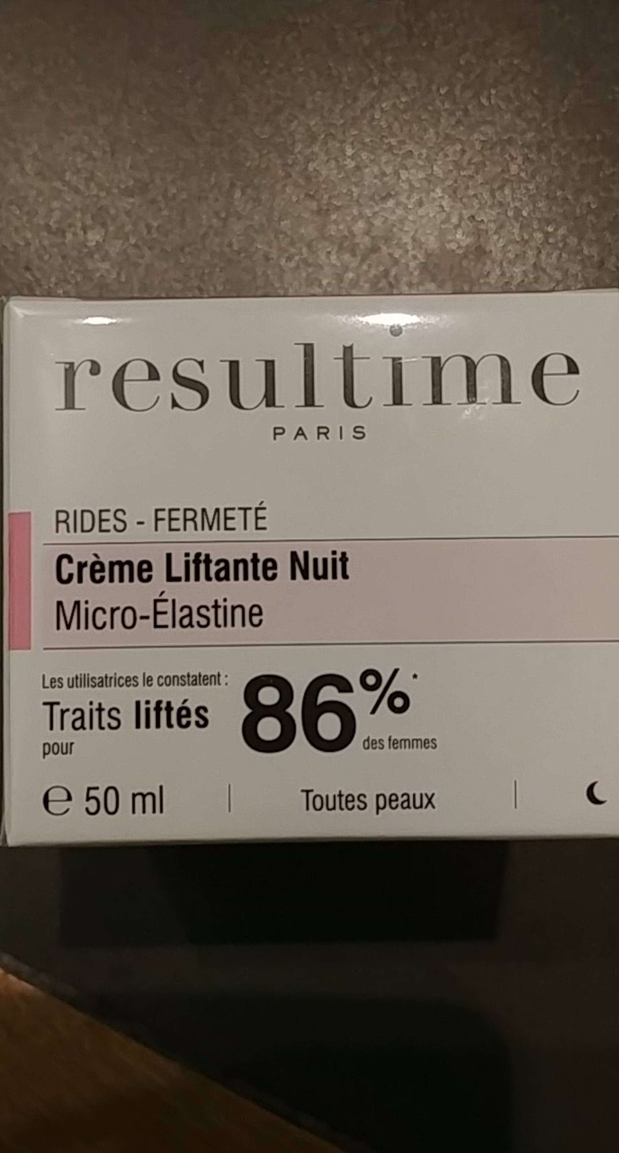 RESULTIME - Rides fermeté - Crème liftante nuit micro-élastine