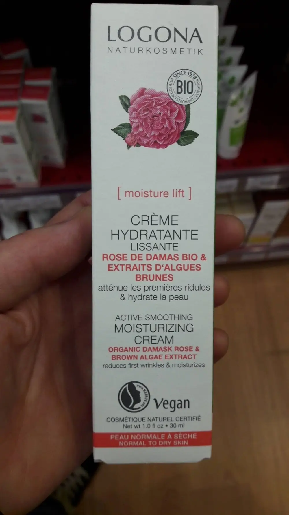 LOGONA - Crème hydratante lissante rose de damas bio & algues brunes