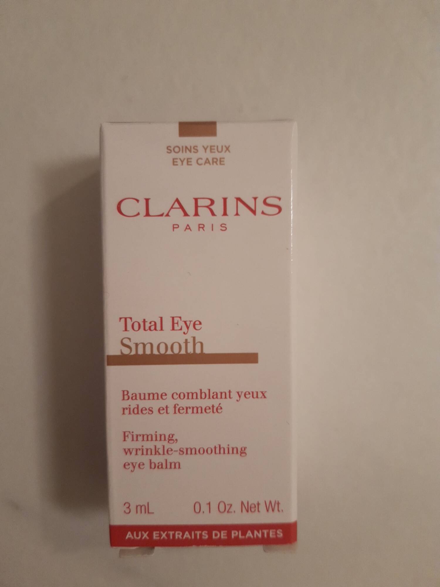 CLARINS - Total eye smooth - Baume comblant yeux rides et fermeté