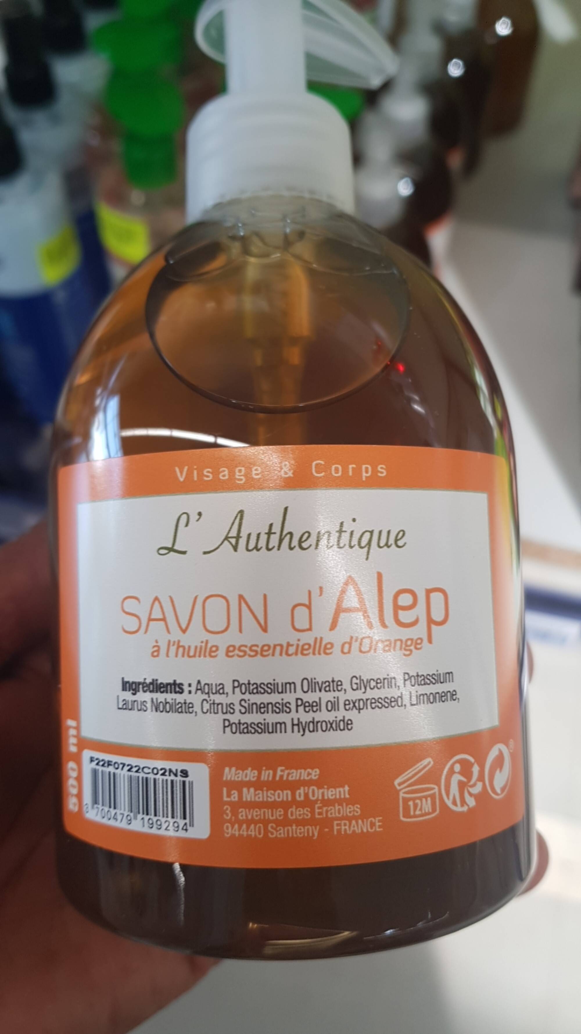 L'AUTHENTIQUE - Savon d'Alep à l'huile essentielle d'orange