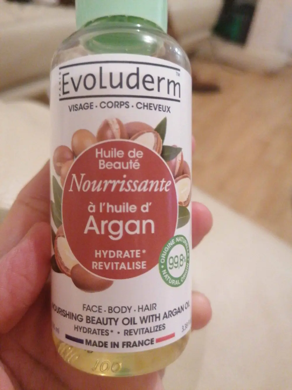 EVOLUDERM - Huile de beauté nourrissante à l'huile d'argan 