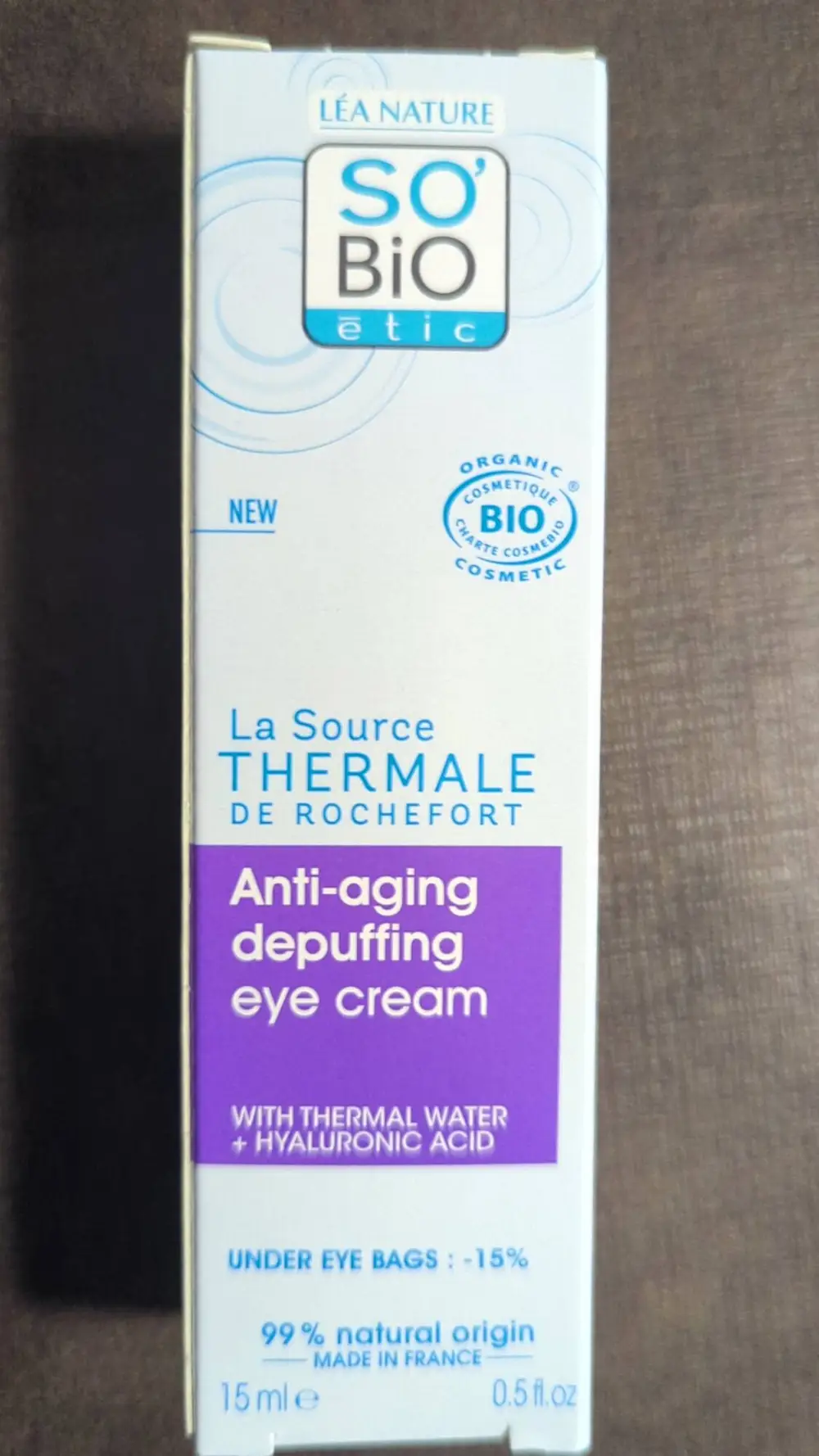 SO'BIO ÉTIC - La source thermale de Rochefort - Anti-aging depuffing eye cream