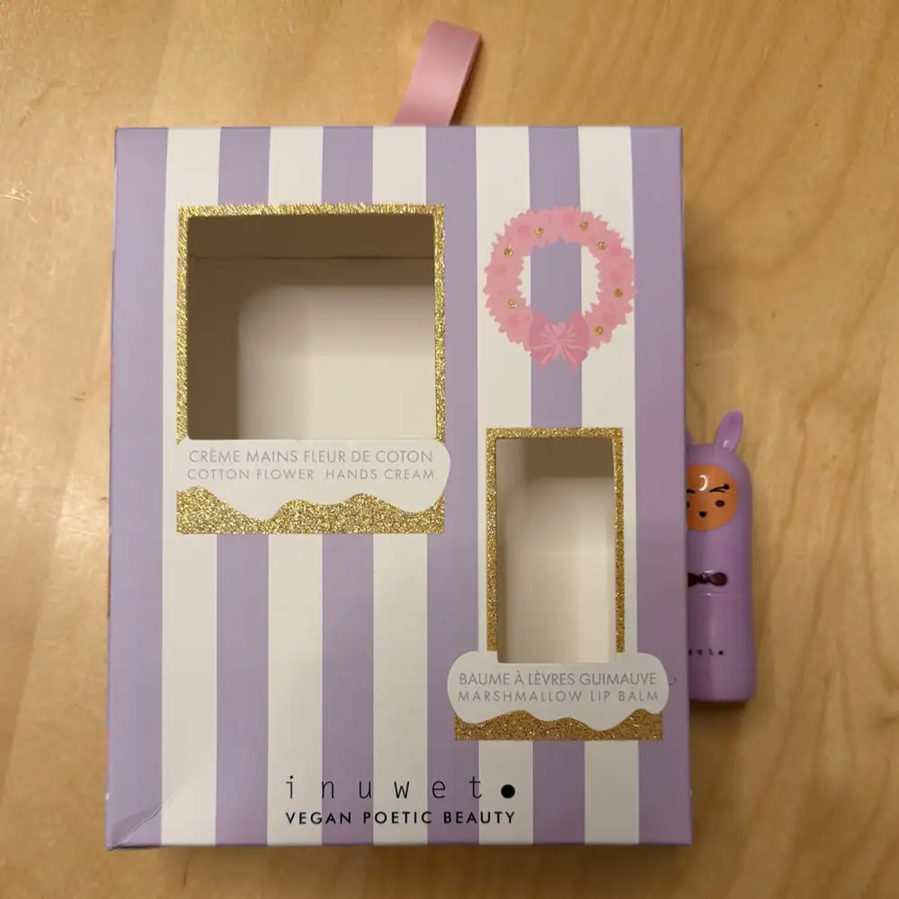 INUWET - Coffret baume à lèvres guimauve + crème main fleur de coton