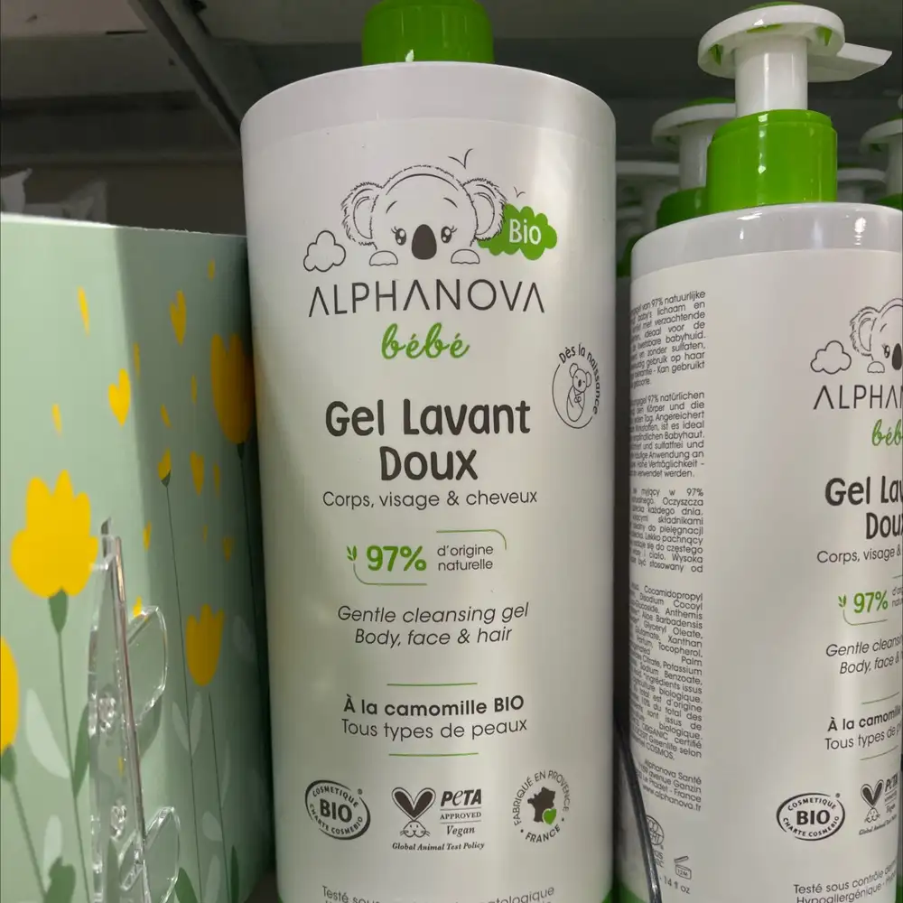 ALPHANOVA - Gel lavant doux bébé à la camomille bio