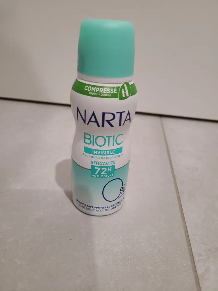NARTA - Biotic invisible - Déodorant hypoallergéniques 72h 
