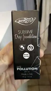 PUROBIO COSMETICS - Sublime drop foundation - Antipollution SPF 10
