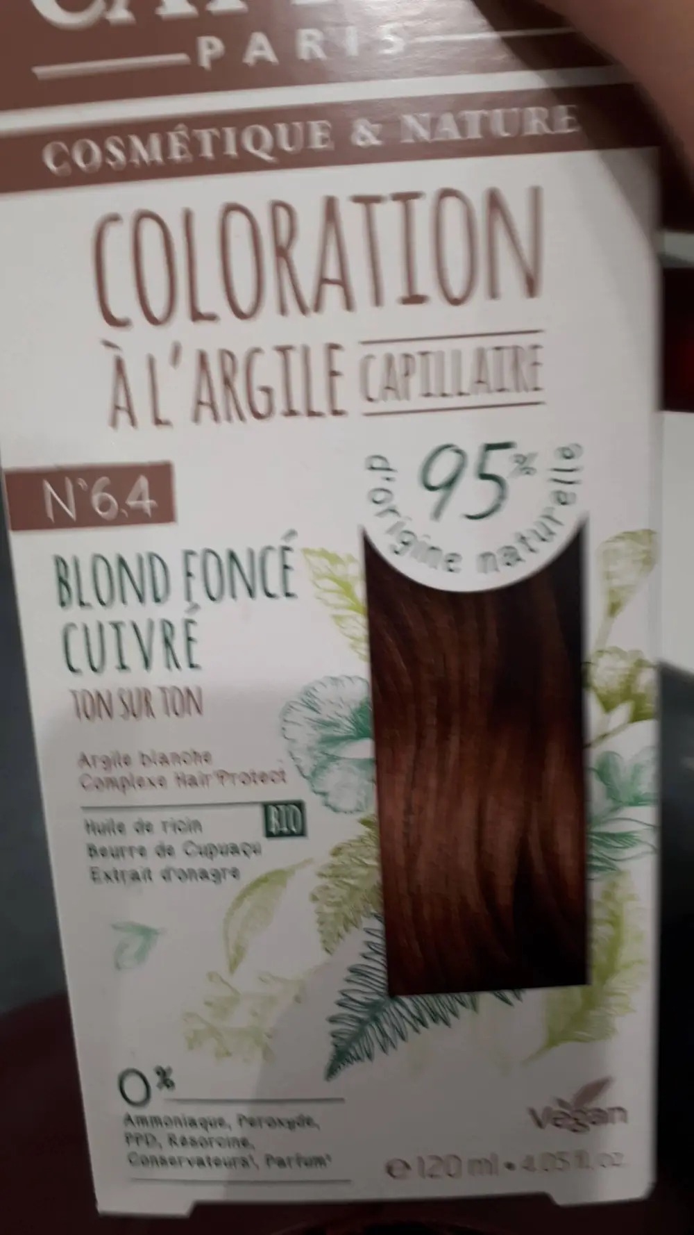 CATTIER - Coloration à l'argile capillaire N° 64 blond foncé cuivré