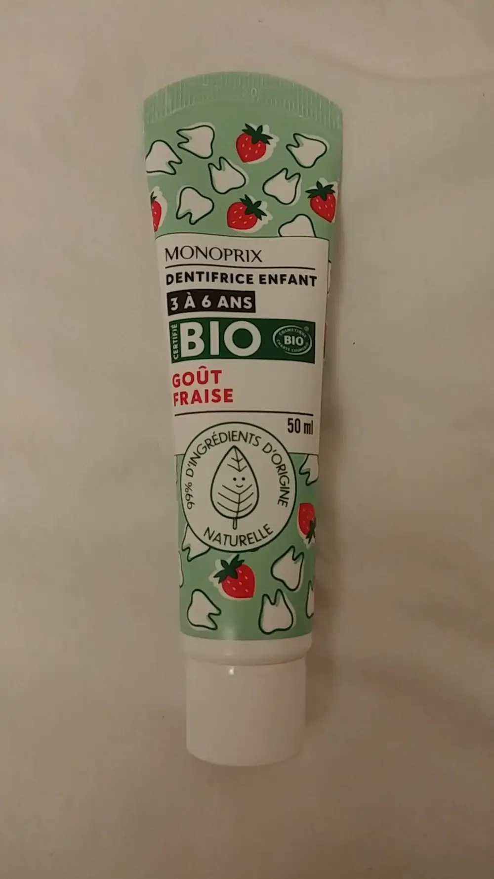 MONOPRIX - Dentifrice enfant bio goût fraise