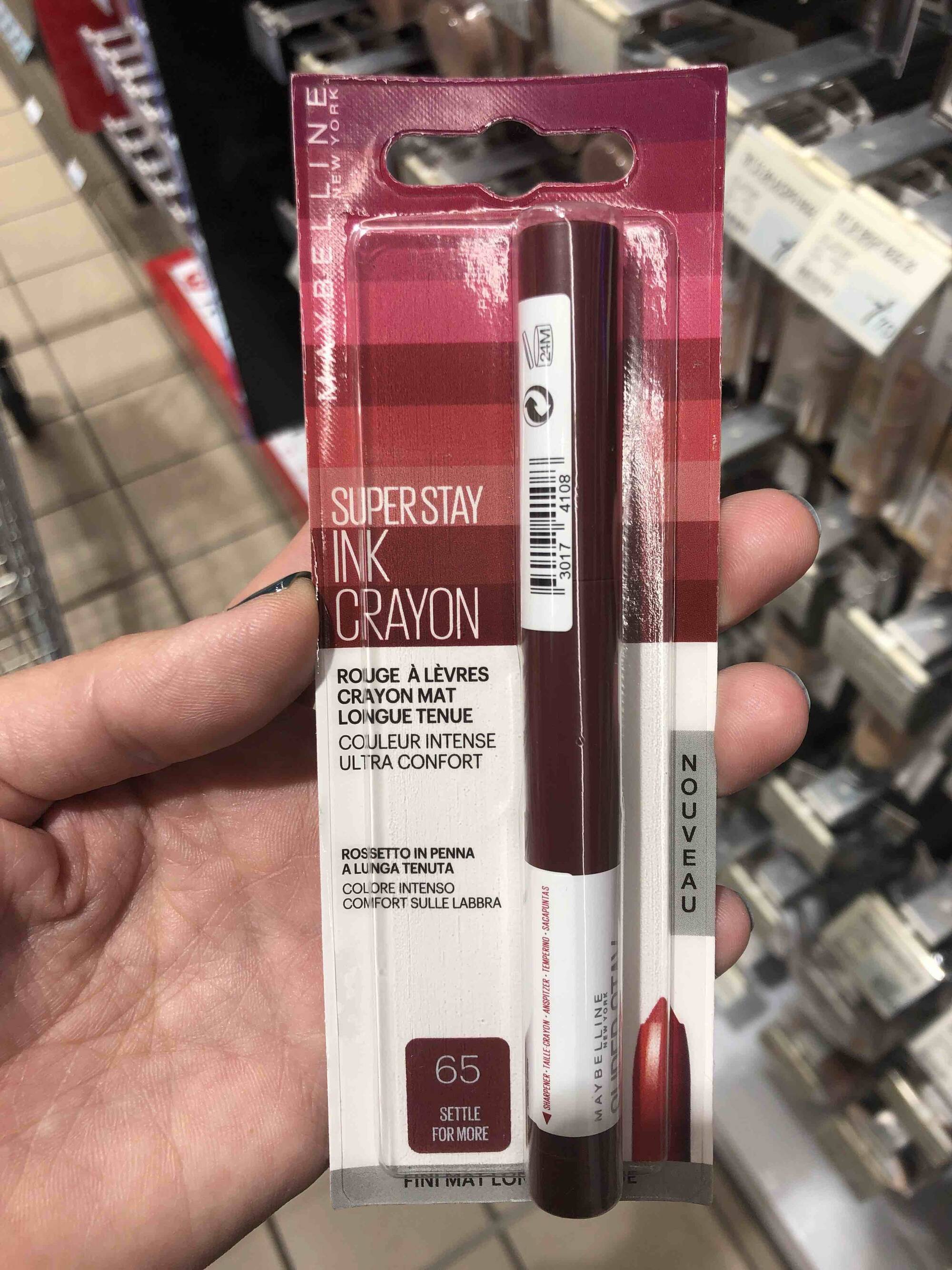 MAYBELLINE NEW YORK - Superstay ink crayon - Rouge à lèvres crayon mat