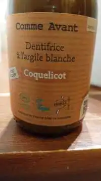 COMME AVANT - Coquelicot - Dentifrice à l'argile blanche