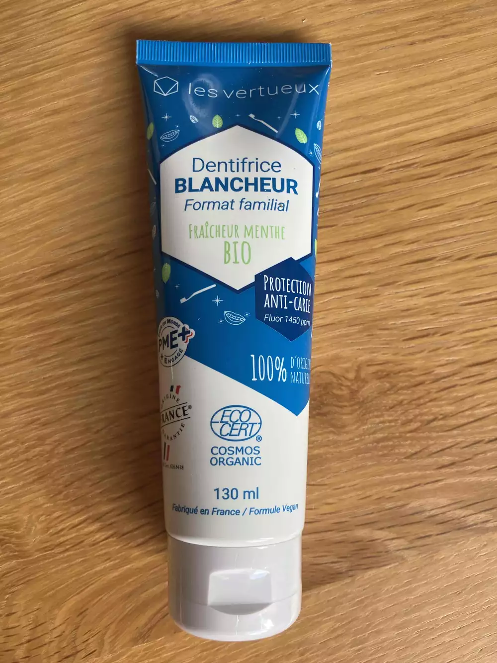 LES VERTUEUX - Dentifrice blancheur menthe bio
