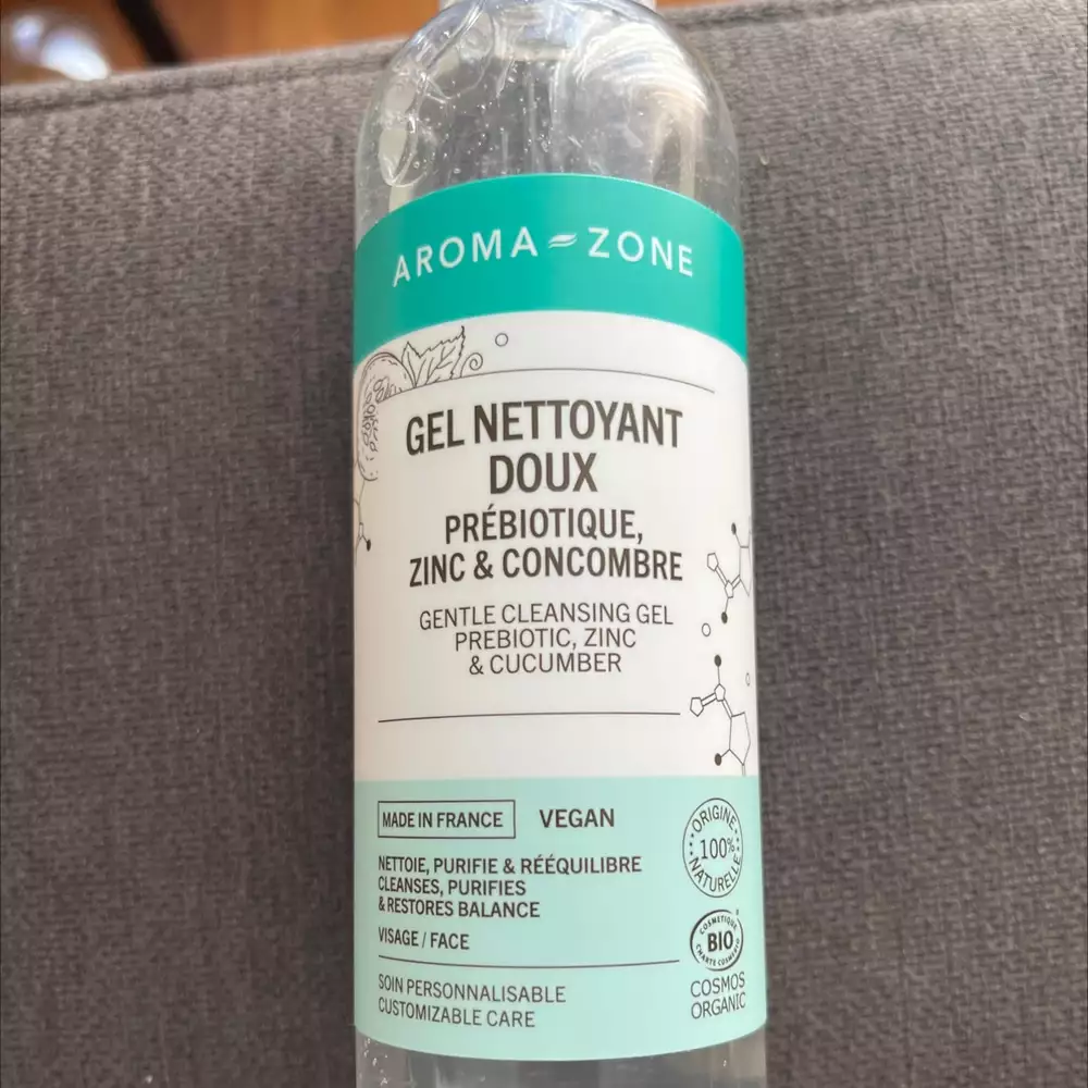 AROMA-ZONE - Gel nettoyant doux prébiotique, zinc & concombre