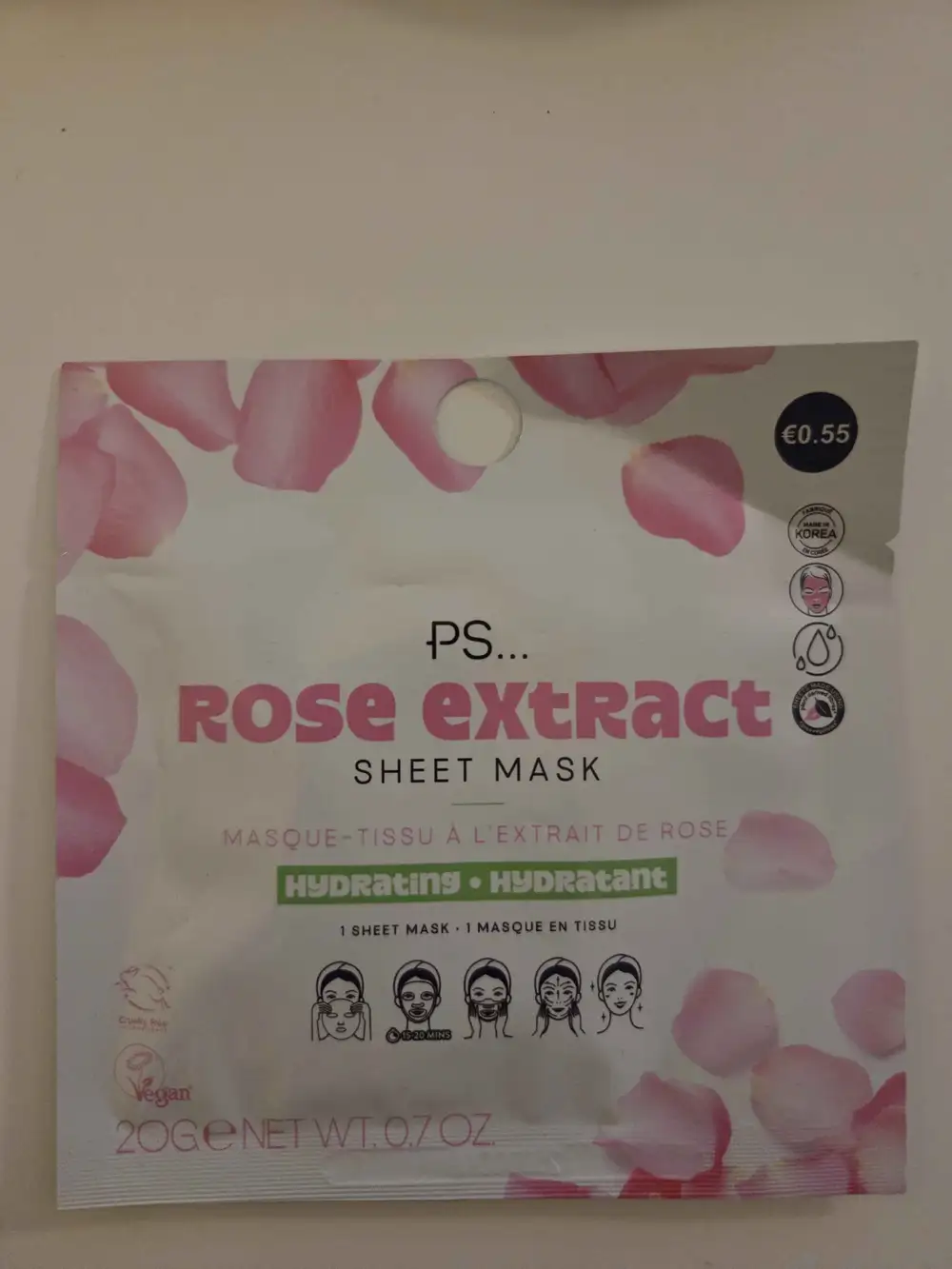 PS... - Masque-tissu à l'extrait de rose