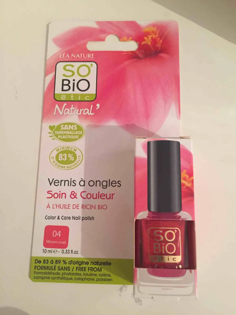 SO'BIO ÉTIC - Léa Nature - Vernis à ongles Soin & couleur à l'huile de ricin bio