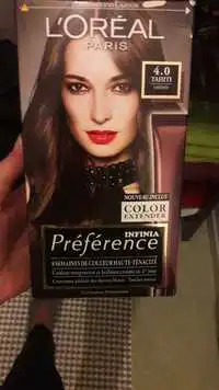 L'ORÉAL - Préférence infinia - Coloration permanente 4.0 Tahiti châtain