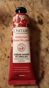 OSMAE - Pétillantes baies rouges - Crème mains et ongles