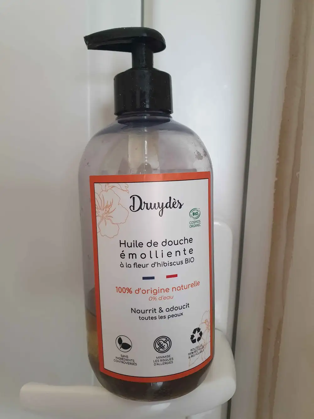 DRUYDÈS - Huile de douche émolliente à la fleur d'hibiscus bio