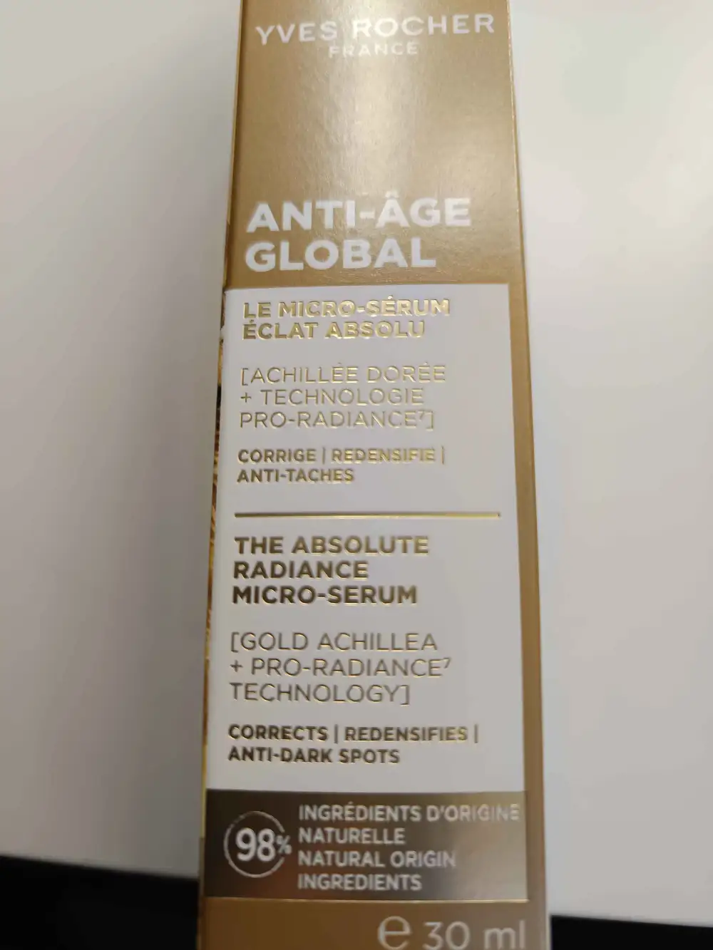 YVES ROCHER - Le micro-sérum éclat absolu anti-âge global