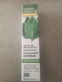 DESERT ESSENCE - Dentifrice blanchiment extrême menthe poivrée