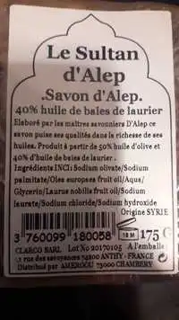 LE SULTAN D'ALEP - Savon d'Alep 