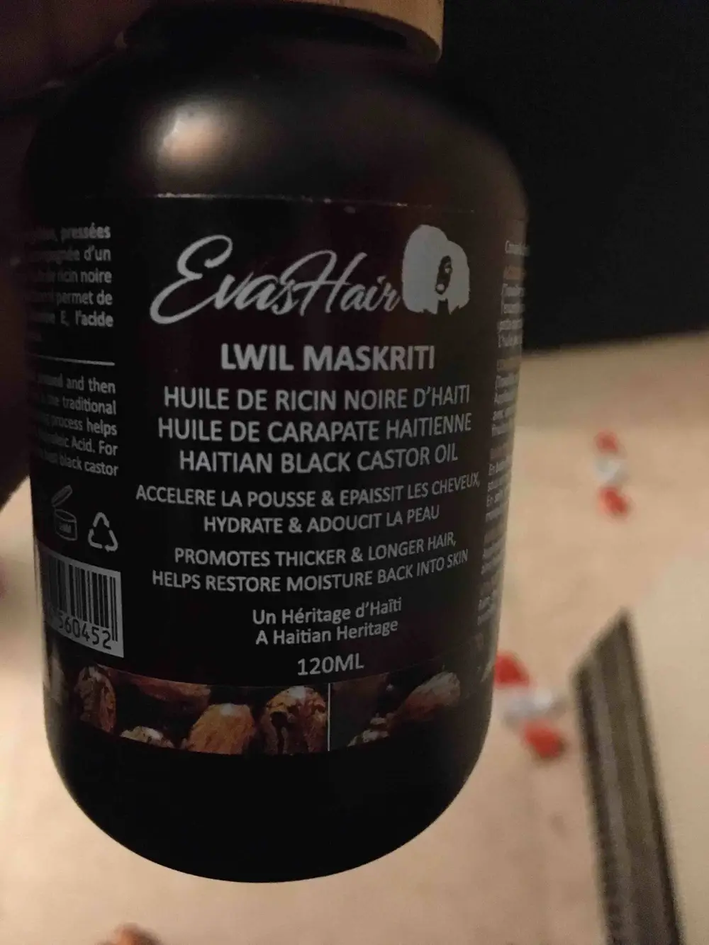 EVAS HAIR - Huile de ricin noire d'Haiti