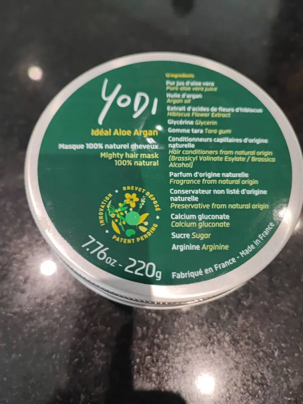 YODI - Idéal Aloé Argan - Masque 100% naturel cheveux