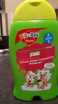 AUCHAN - Rik & Rok - Gel douche shampooing à la pomme 3 en 1