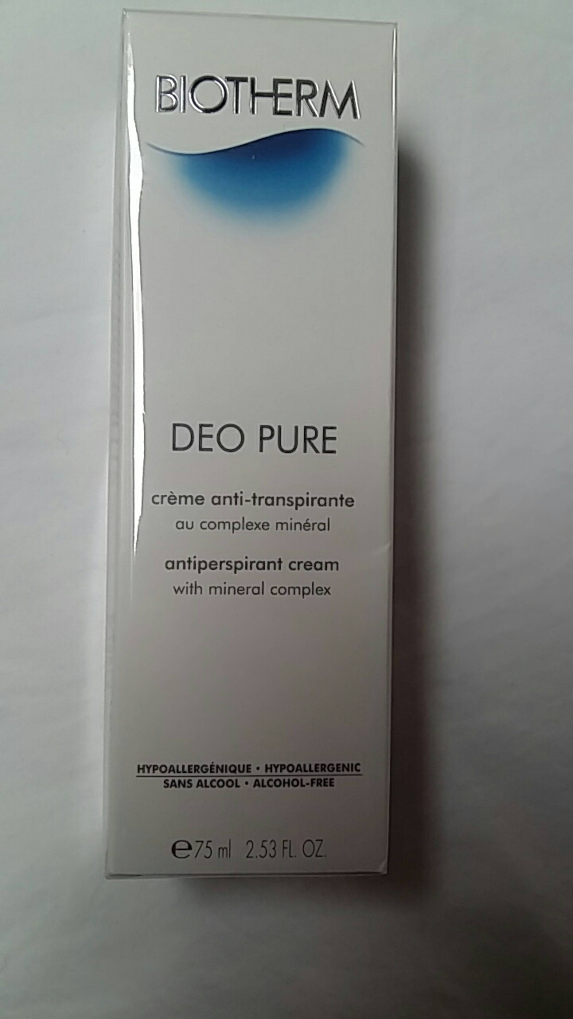 BIOTHERM - Deo pure - Crème anti-transpirante 