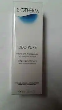 BIOTHERM - Deo pure - Crème anti-transpirante 