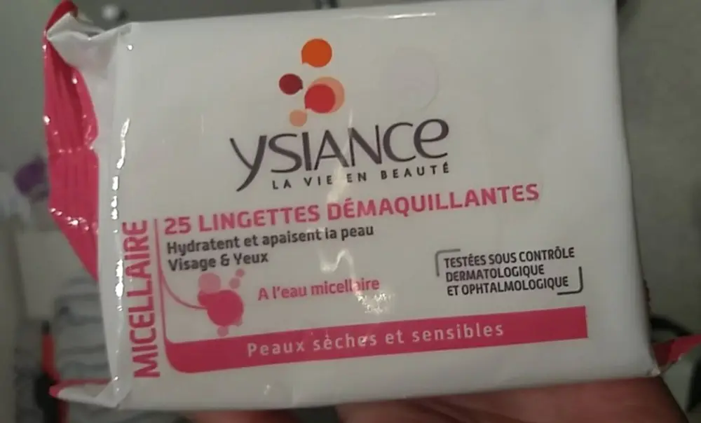 YSIANCE - Lingettes démaquillantes à l'eau micellaire