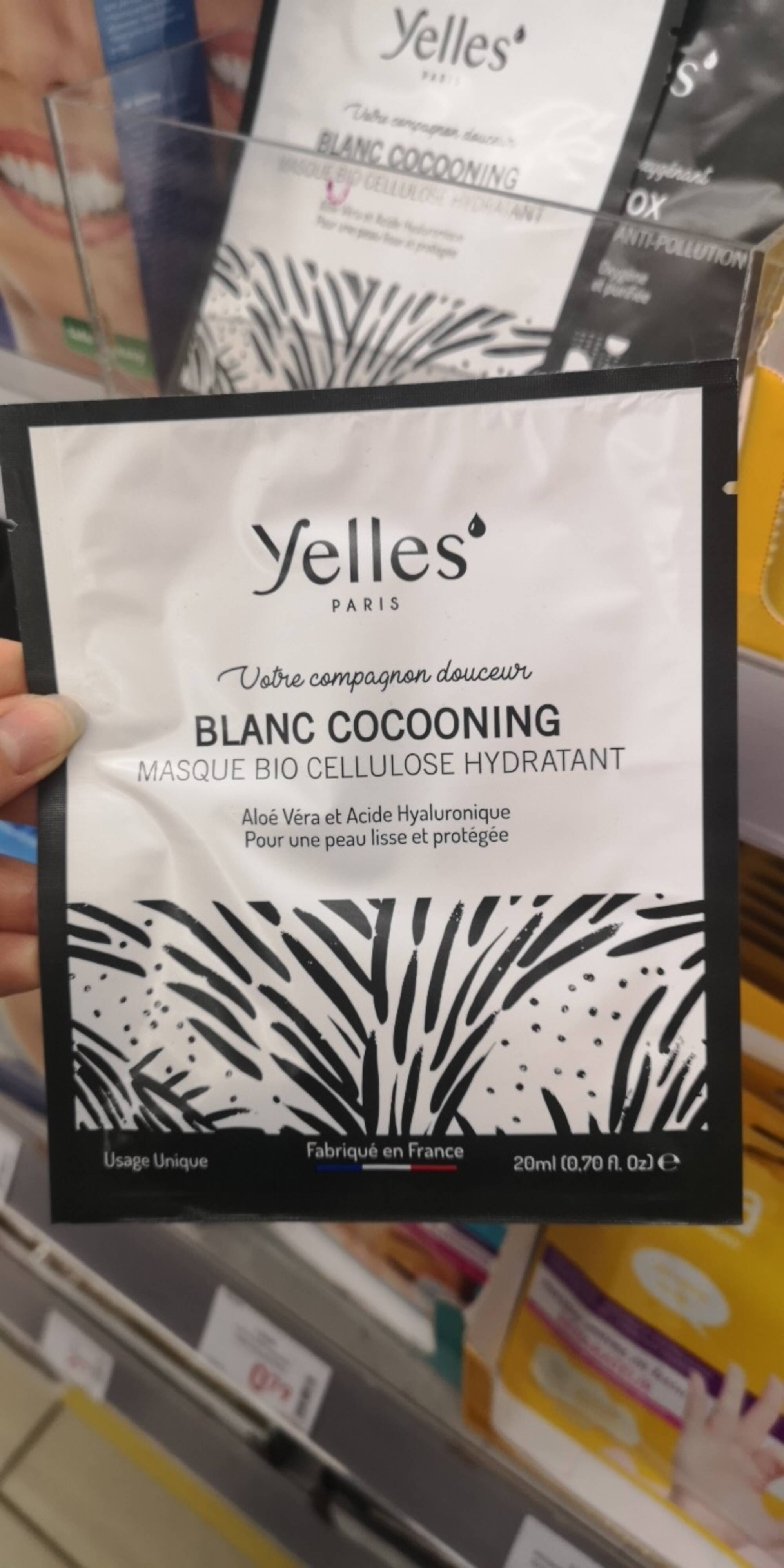YELLES - Blanc cocooning - Masque bio cellulose hydratant