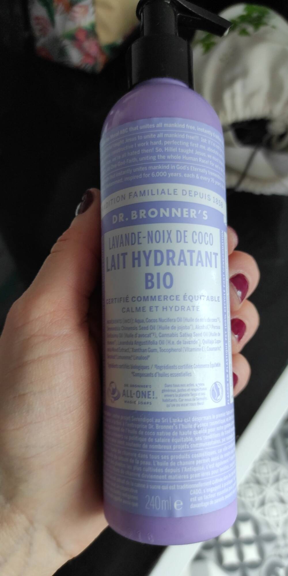 DR. BRONNER'S - Lait hydratant bio