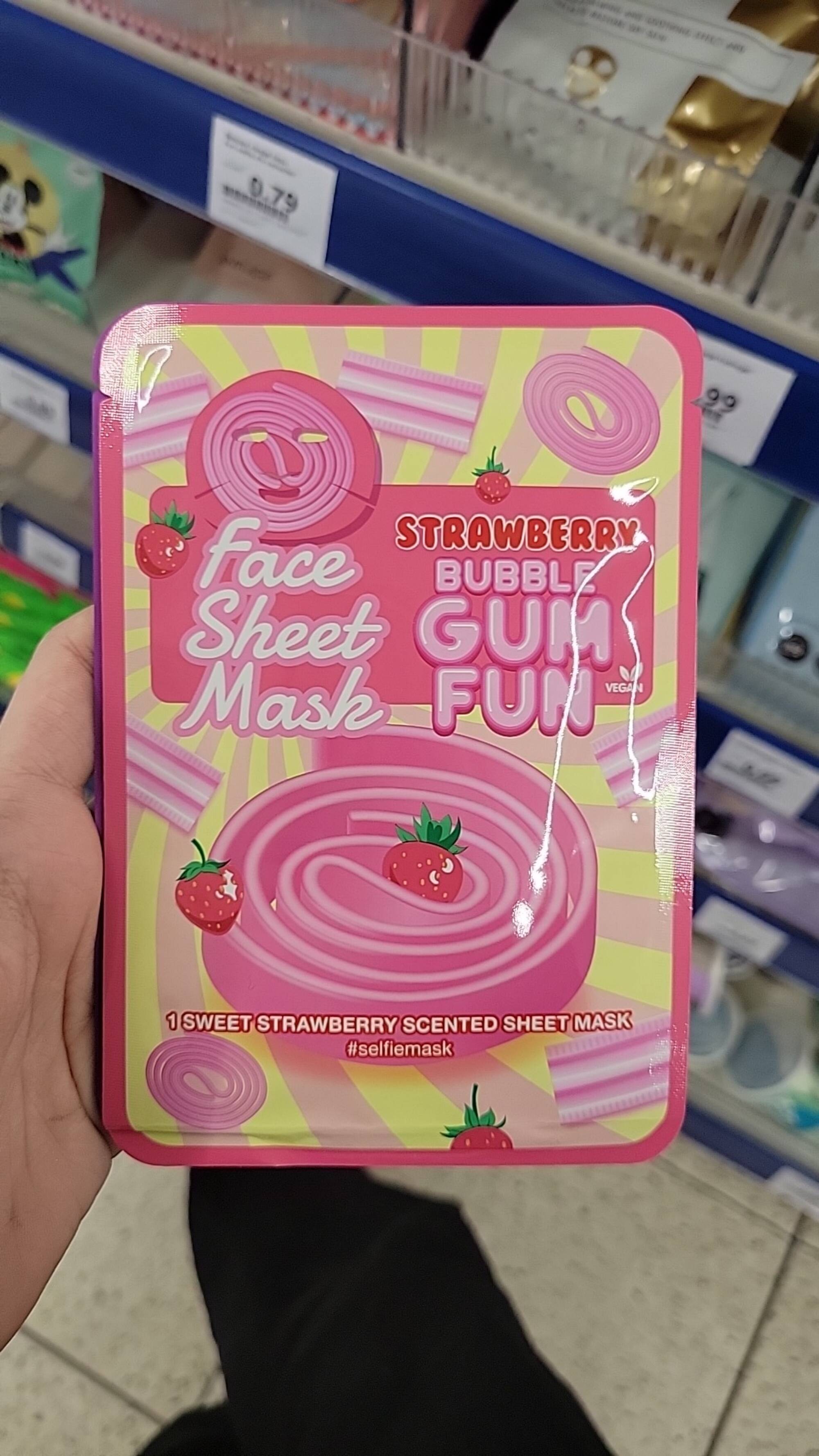 MAXBRANDS MARKETING B.V. - Strawberry bubble gum fun - Face sheet mask