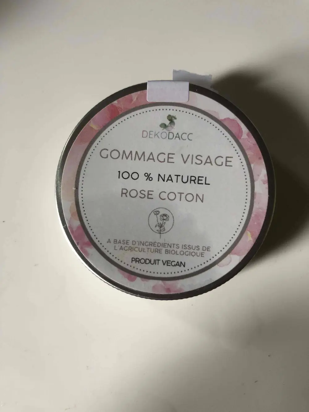 DÉKO D'ACC - Gommage visage rose coton 