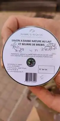 SAVONNERIE DU LARZAC - Savon à barbe nature au lait et beurre de brebis