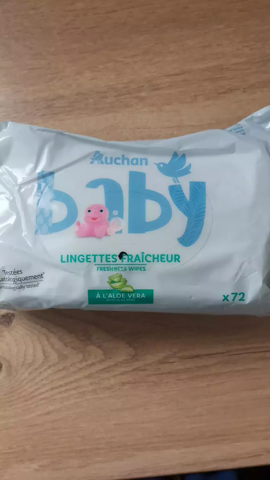 AUCHAN - Baby- Lingettes fraîcheur à l'aloe Vera