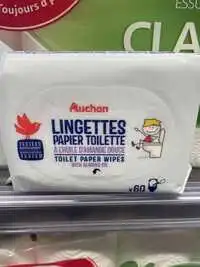 AUCHAN - Lingettes papier toilette à l’huile d’amande douce