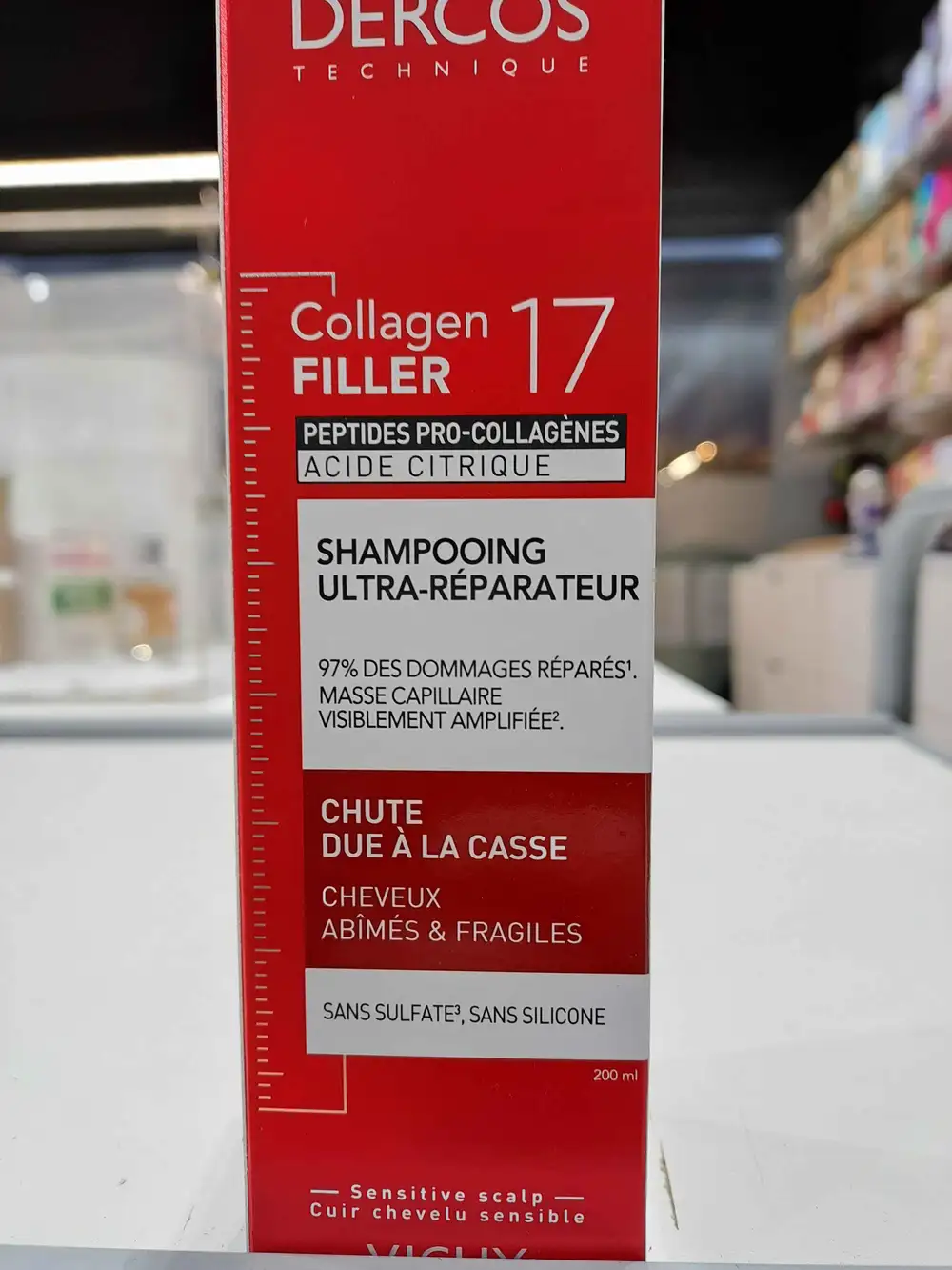 VICHY - Dercos technique collagen filler 17 - Shampoing ultra-réparateur