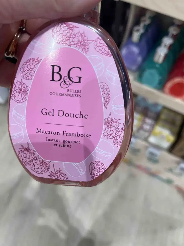 BULLES ET GOURMANDISES - Gel douche macaron framboise