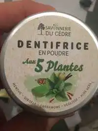 SAVONNERIE DU CÈDRE - Dentifrice en poudre aux 5 plantes 