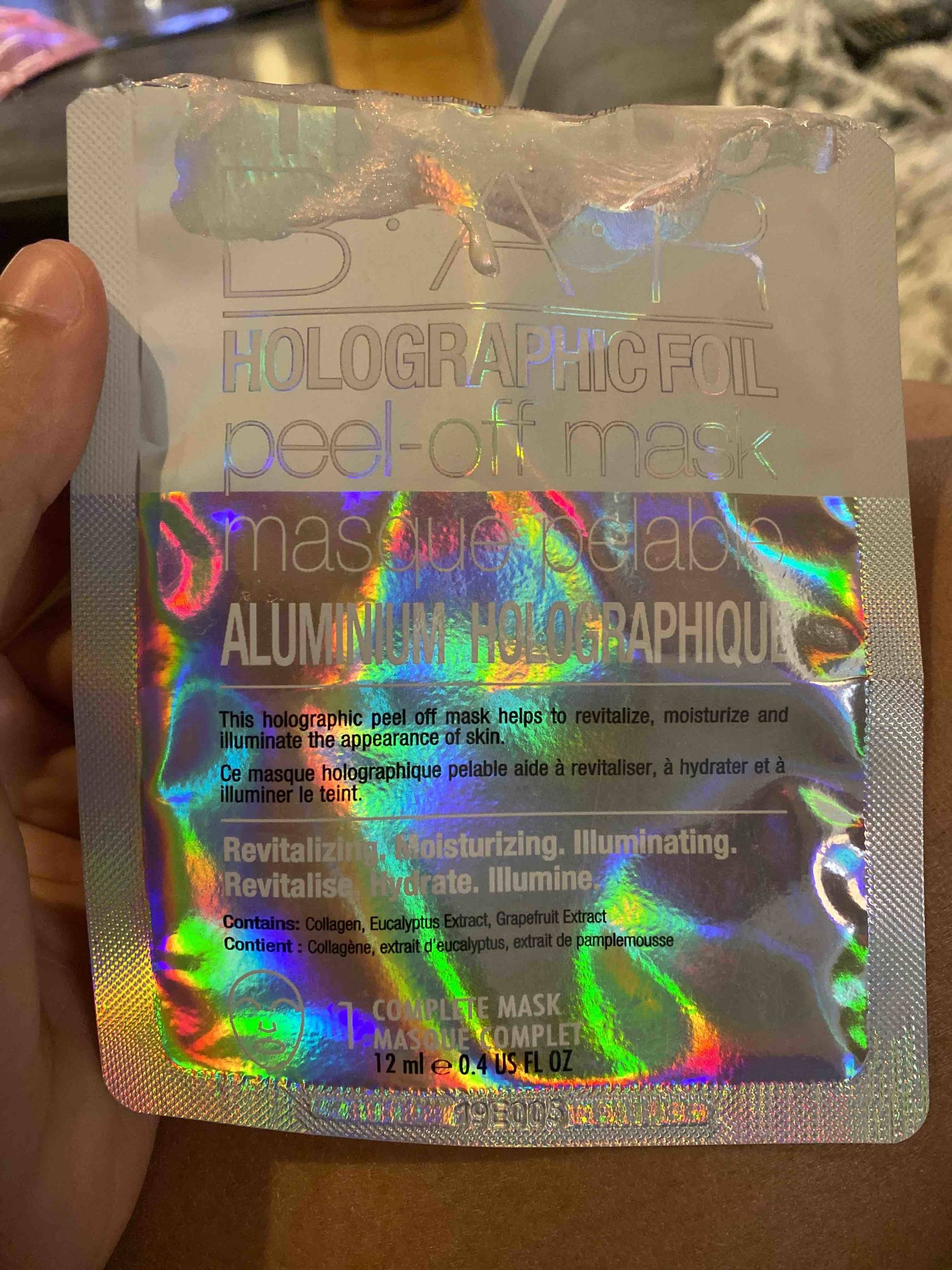 MASQUE B.A.R - Masque pelable aluminium holographique