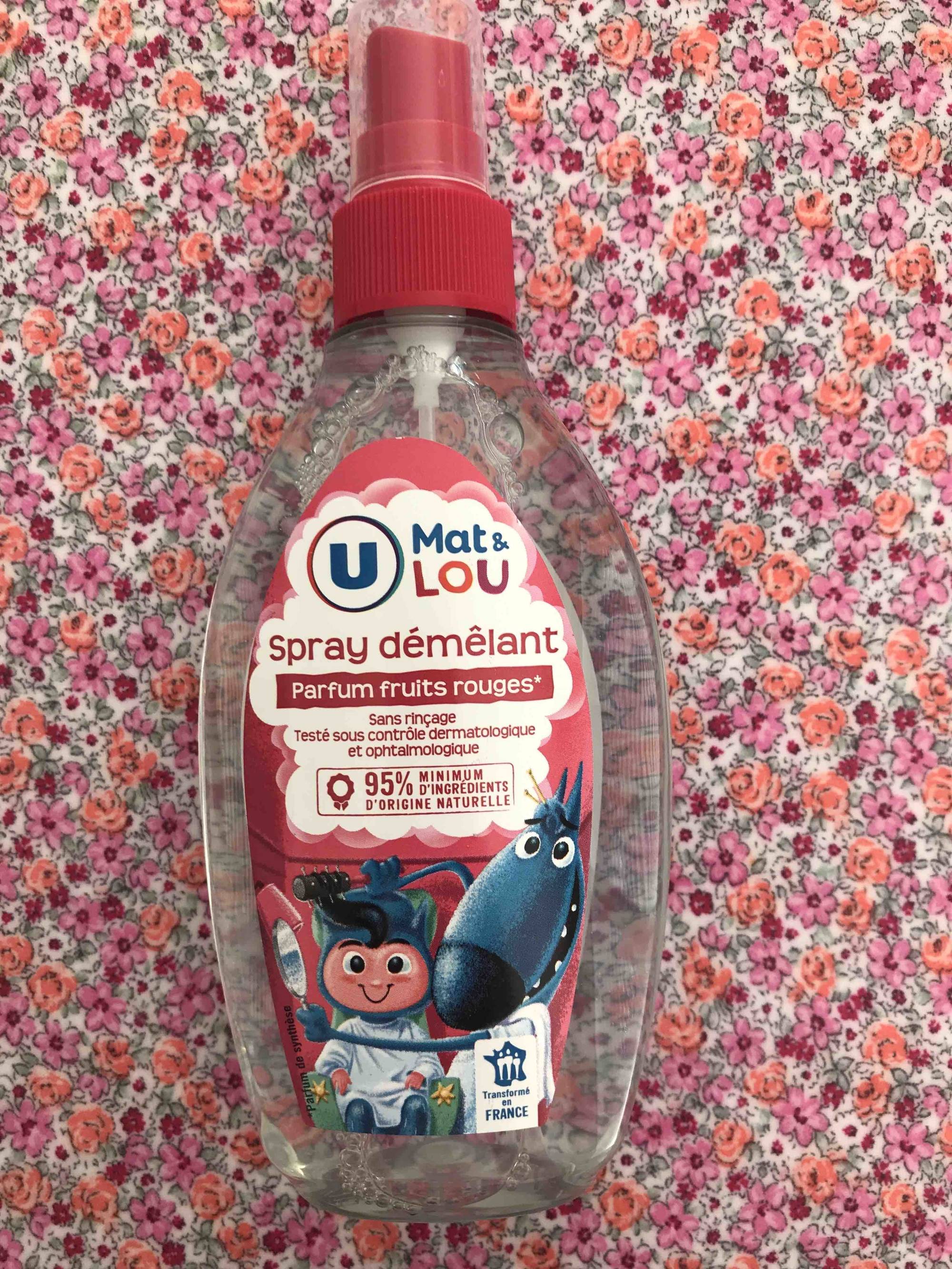 BY U - Mat & lou - Spray démêlant parfum fruits rouges